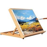 VOGREX Adjustable Wooden Drawing Board Sketch Workstation UK in Beige