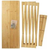 VOGREX Bamboo 3 Tier Shoe Storage Bench Hallway Organiser in Beige