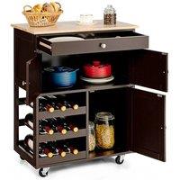 Kelvenix Rolling Kitchen Storage Trolley Cart in Brown | Size: 0.6m2