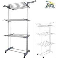 Kelvenix grey Folding Clothes Airer Horse 3 Tier | Size: 0.6m2