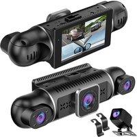 Ventryn 4 Channel WiFi 4K Dash Cam, Front Rear Inside Car Camera in Black
