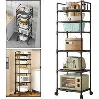 VOGREX 6 Tier Heavy Duty Metal Storage Rack Home Office Utility Shelving in Black