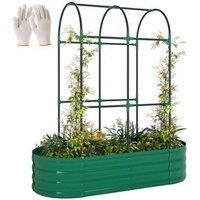 NESTLUNE 4 x 2 x 4.6ft Galvanised Raised Garden Bed in Green | Size: 1.25kg