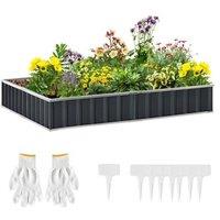 NESTLUNE Metal Raised Garden Bed No Bottom DIY in Grey | Size: 10kg
