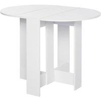 NESTLUNE olding Dining Table Foldable Drop Leaf Dinner Table in White | Size: 100 cm x 15 cm