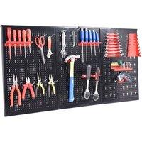 VOGREX Black Pegboard Wall Organizer Kit Long Racks & Hooks