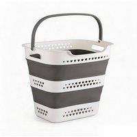 VOGREX Dark Grey 42L Foldable Laundry Hamper Bin with Handles