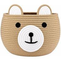 VOGREX Brown Bear Cotton Rope Baby Diaper Caddy Basket With Handle