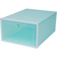 VOGREX 20 Pack Clear Foldable Stackable Drop Front Shoe Boxes in Green