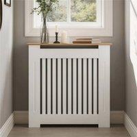 Hinsinc Vertical S - 78x20x83cm Tall Radiator Cover Wooden Cabinet in White | Size: 0.6m2