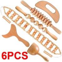 EONLION 6PCS Wood Therapy Massage Tools in Natural