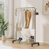 Havendro Metal Single Rail Clothes Garment Hanging Rack Shelf Display Stand in Black