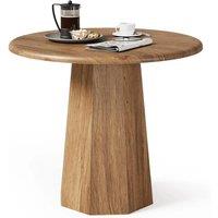 VOGREX 31.5 Round Dining Table for 4 People Small Wooden Kitchen Table in Brown