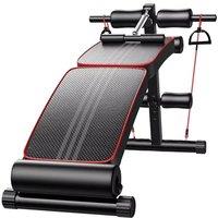 VOGREX Sit Up Bench Adjustable Core Multipurpose Thigh Support in Black