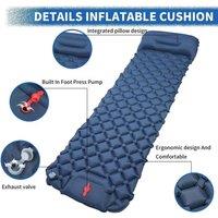 Ventryn Navy Blue Inflatable Camping Mat Self Inflating Sleeping Mattress | Size: Single