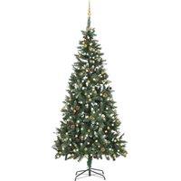 Berkfield Home Artificial Pre-lit Christmas Tree with Ball Set 210 cm in Green