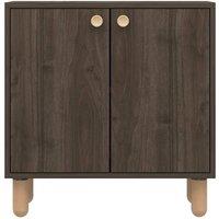 CALICOSY Small 2-Door Sideboard With Solid Beech Legs, 72 Cm Wide - LINA in Walnut