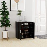 Berkfield Home Shoe Cabinet Black 60x35x70 cm Engineered Wood | Size: 60 x 35 x 70 cm