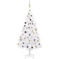 Berkfield Home Artificial Pre-lit Christmas Tree with Ball Set White 180 cm PVC