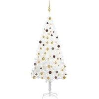Berkfield Home Artificial Pre-lit Christmas Tree with Ball Set White 210 cm