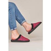 Moshulu Women's 'Baba' Animal Print Mule Slippers in Pink | Size: 5