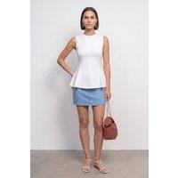 Dilvin Women's Fitted Cotton Poplin Cut-out Shell Top in White | Size: Small