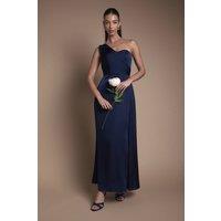 Coast Women's One Shoulder Wrap Bodice Maxi Bridesmaid Dress in Navy | Size: 18