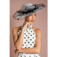 Coast Women's Lisa Tan Wide Brim Veiled Hat in Mono