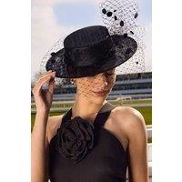 Coast Women's Lisa Tan Veiled Boater in Black