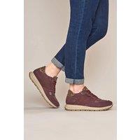 Moshulu Women's 'Teresa' Lace Up Mesh Panel Trainers in Dark Red | Size: 5