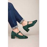 Moshulu Women's 'Buchoo' T-Bar Heel in Dark Green | Size: 4