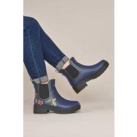 Moshulu Women's 'Swale' Faux Fur Lined Wellies in Navy | Size: 9