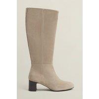Hobbs London Women's Caroline Zip Fastening Knee High Boots in Light Tan | Size: 5