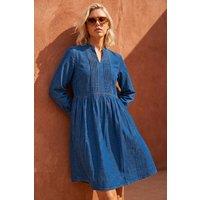 Roman Women's Petite Denim Tunic Dress in Indigo | Size: 8