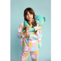 LunaMia Women's 'Emily' Hug Me Pyjama Set With Matching Mega Size Teddy Bear in Green | Size: 14-15 Years