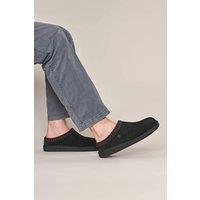 Moshulu 'Docker' Men's Suede Mule Slippers in Black | Size: 9