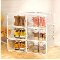 Living and Home 12-Pack Clear Dustproof Plastic Shoe Storage Boxes Stackable Shoe Rack in White