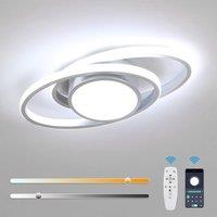 COMELY Dimmable Ceiling Light, 39W Modern Silver Round Ceiling Lights