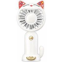 Dyzi Handheld Mini Cat Ear Fan Portable USB Desk Fan Rechargeable in White
