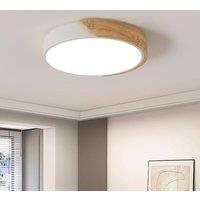COMELY 30W Wood LED Ceiling Light, Modern Round Ceiling Lights, Natural White
