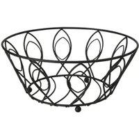 VOGREX 28cm Metal Fruit Bowl Kitchen Dining Table Storage Decor in Black