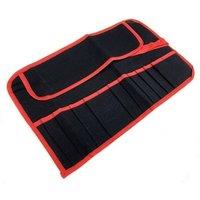 VOGREX 12 Pocket Water Resistant Canvas Tool Roll Foldable Storage Pouch in Black