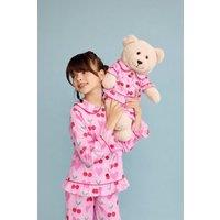 LunaMia Girl's 'Ma' Cherie Pyjama Set With Matching Teddy Bear in Pink | Size: 10-11 Years