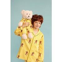 LunaMia Boy's 'Skater' Bear Pyjama Set With Matching Teddy Bear in Yellow | Size: 12-13 Years