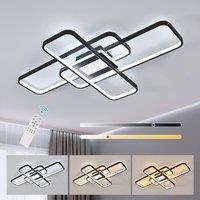 Pheashine Black LED Ceiling Light, 56W Dimmable with Remote Control, 90cm