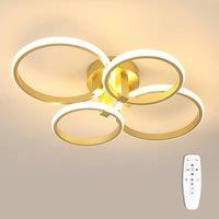 COMELY 4 Rings Glod Ceiling Lights, 56W Dimmable LED Ceiling Light, Living Room in Gold
