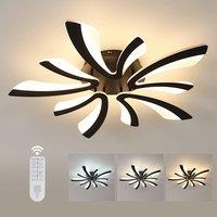 Pheashine Black V-Shaped LED Ceiling Light, 48W Dimmable 3000-6500K with Remote