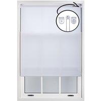 Furnished White Daylight Roller Blinds with Metal Fittings - Trimmable Window Shade | Size: 220 cm width x 210 cm drop