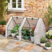STILVORA Mini Greenhouse with Roll-Up Doors 180 x 90 x 90 cm in White