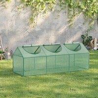 STILVORA Mini Greenhouse with Roll-Up Windows in Green